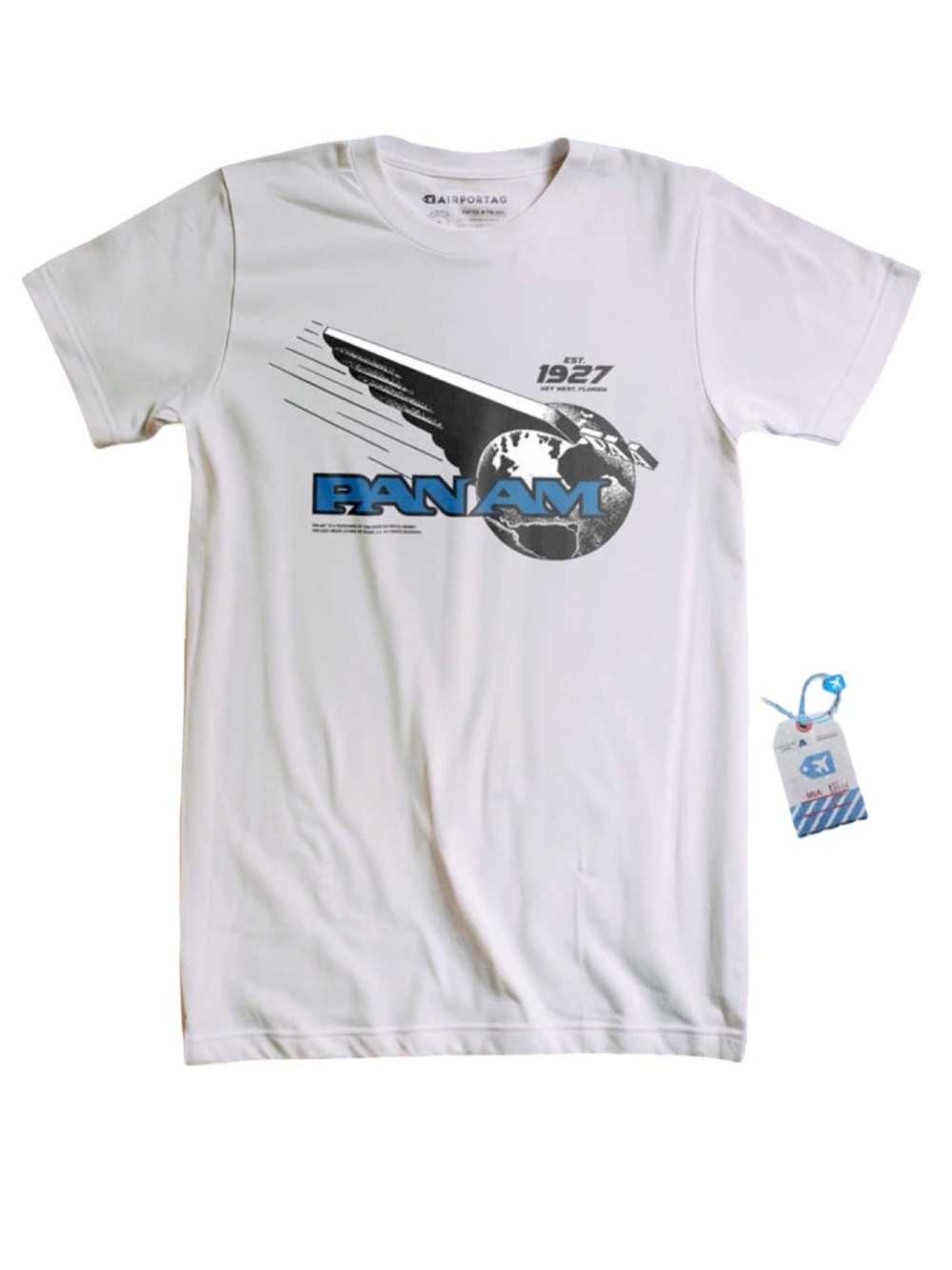 Airportag NWT Tee Pan Am Logo Men’s Size XXL White